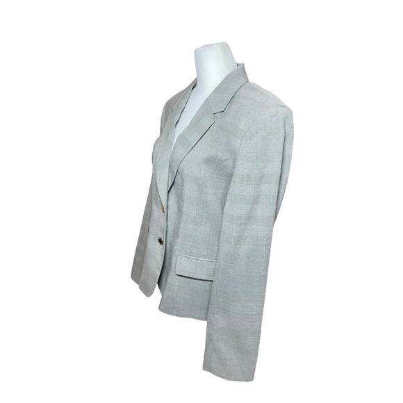 Calvin Klein Women's Career Blazer Size 10 Houndstooth Plaid‎ Black White Jacket - Picture 3 of 11